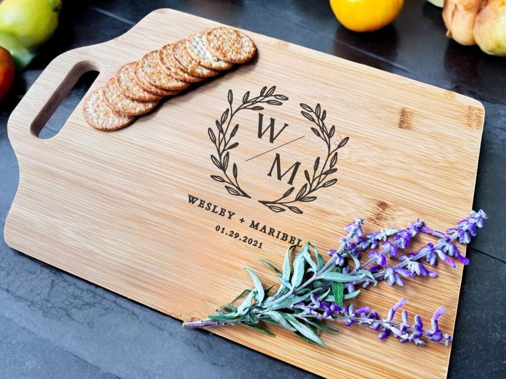 Personalized Cutting Board, Charcuterie Board, Unique Christmas Gift, Gifts for Wedding, Bridal Shower, Engraved Engagement Gift