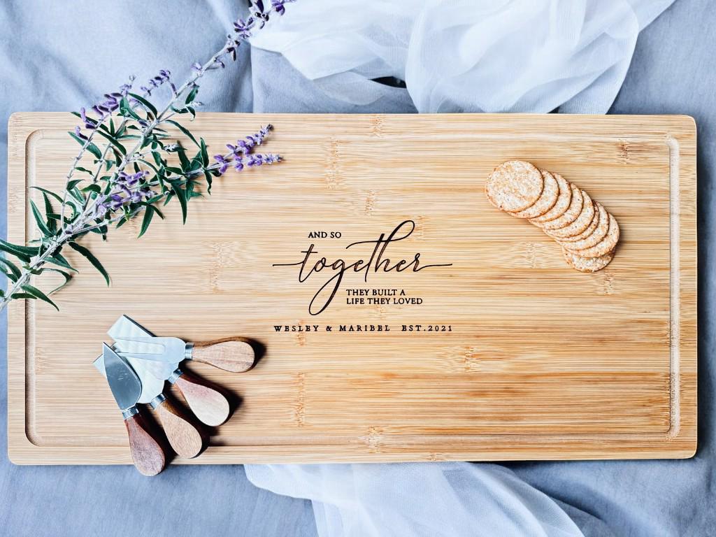 Personalized Cutting Board, Charcuterie Board, Unique Christmas Gift, Gifts for Wedding, Bridal Shower, Engraved Engagement Gift