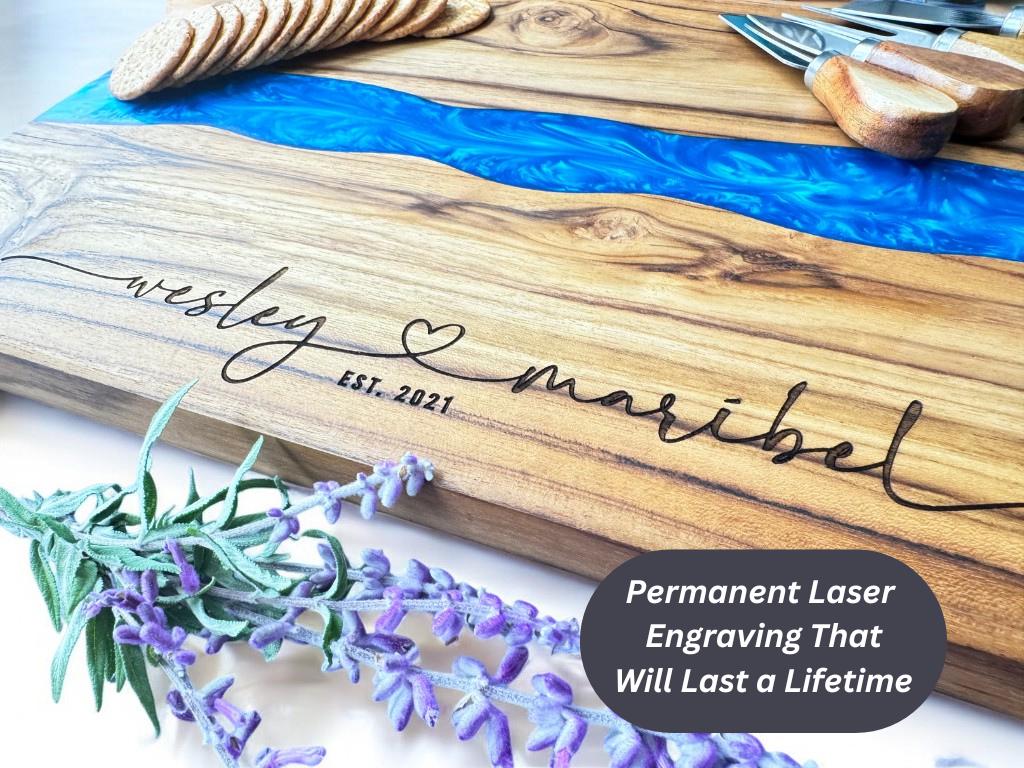 Teakwood & Resin Charcuterie Board For Wedding, Anniversary, Housewarming, Engagement, Bridal Shower, Corporate, Holiday Gifts