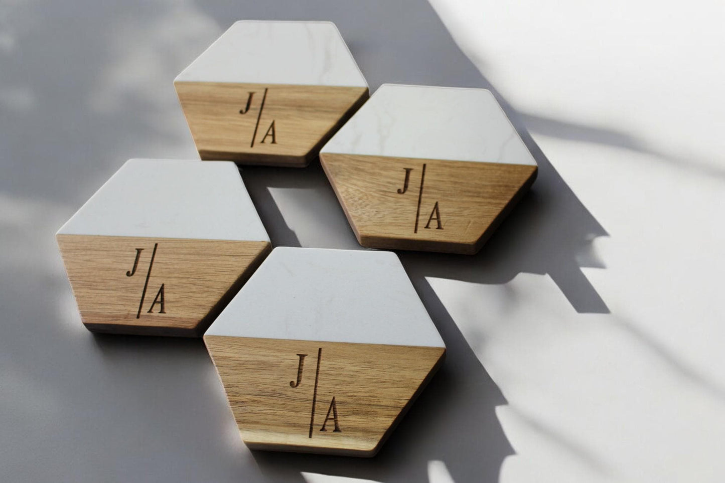 Minimalist Personalized Marble & Wood Charcuterie Board For Bridal Shower, Wedding, Engagement, Birthday, Thank You, Corporate, Housewarming