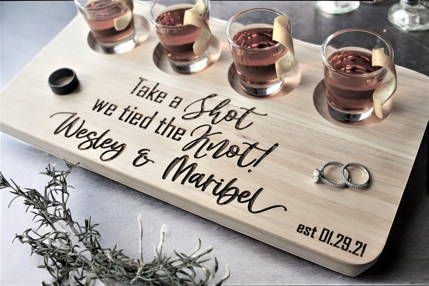 Personalized Wood Flight Board Cutting Charcuterie Engagement Wedding Birthday Housewarming Fathers Mothers Day Gifts