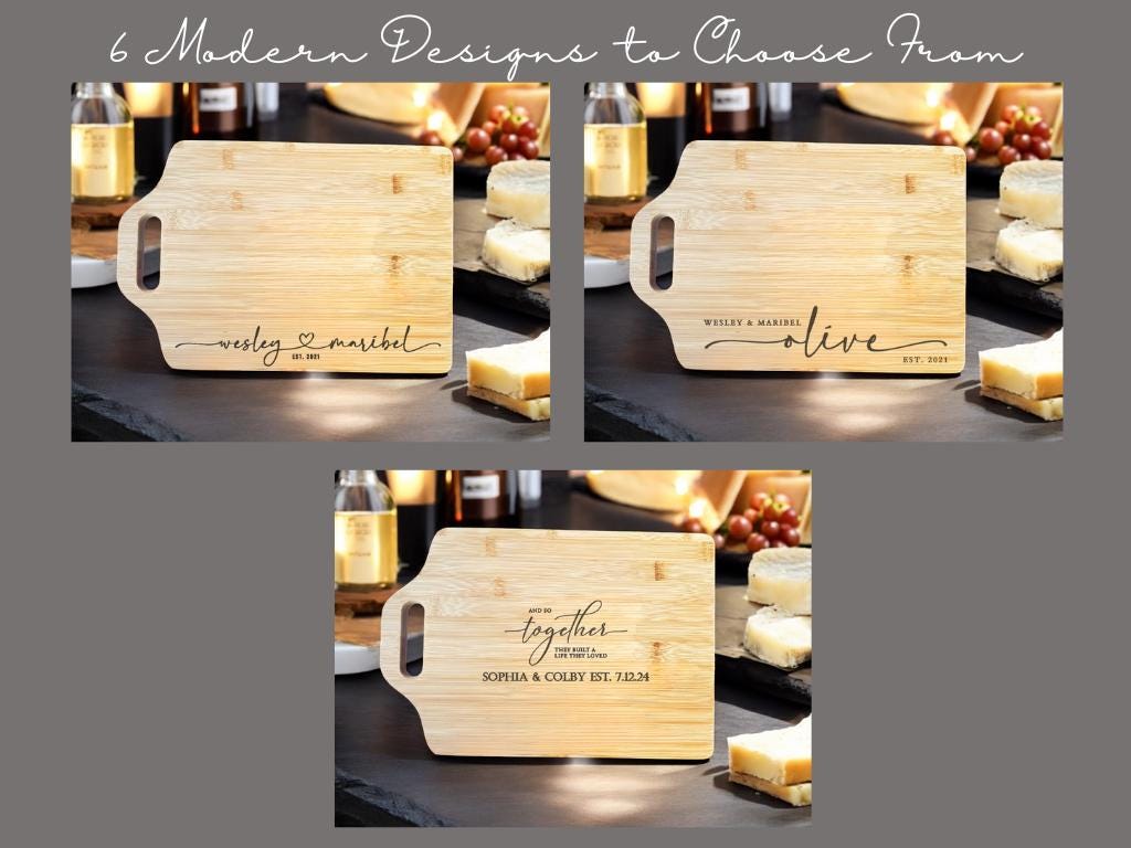 Personalized Cutting Board, Charcuterie Board, Unique Christmas Gift, Gifts for Wedding, Bridal Shower, Engraved Engagement Gift