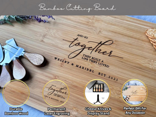 Personalized Cutting Board, Charcuterie Board, Unique Christmas Gift, Gifts for Wedding, Bridal Shower, Engraved Engagement Gift
