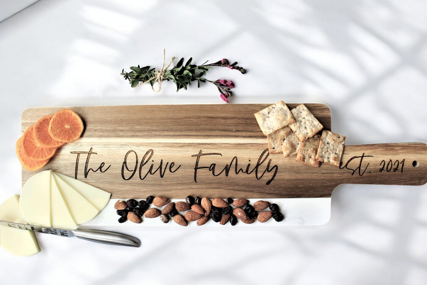 Personalized Large Charcuterie Cheese Serving Board, Bridal Shower Gift, Wedding Gift, Engagement Gift, Birthday Gift, Thank You Gift