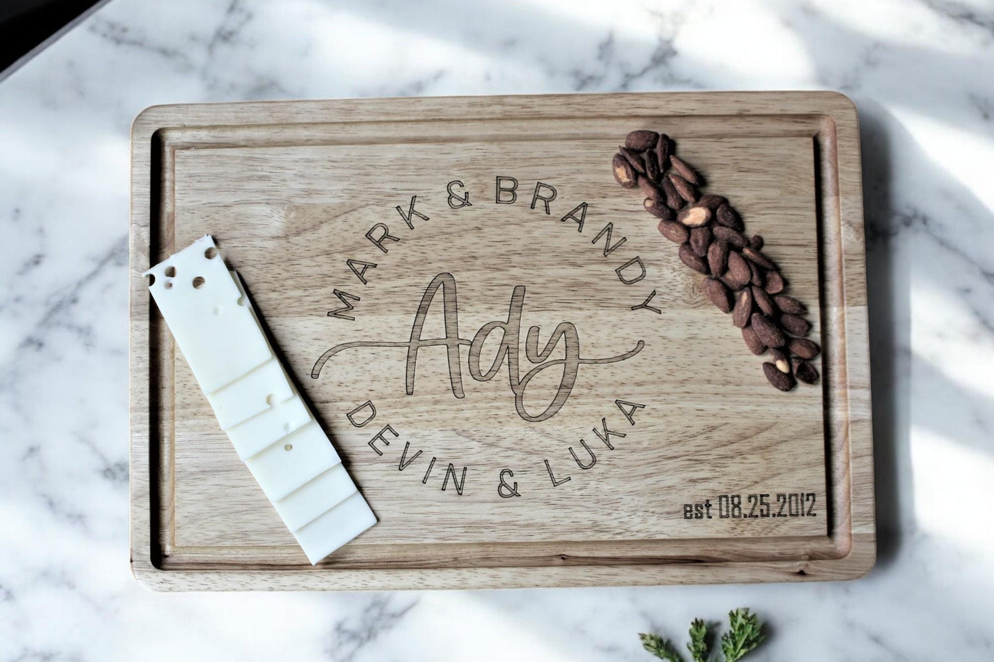 Personalized Large Butcher Block Cutting Board Father’s Day Mother’s Day Anniversary Birthday House Warming Gift