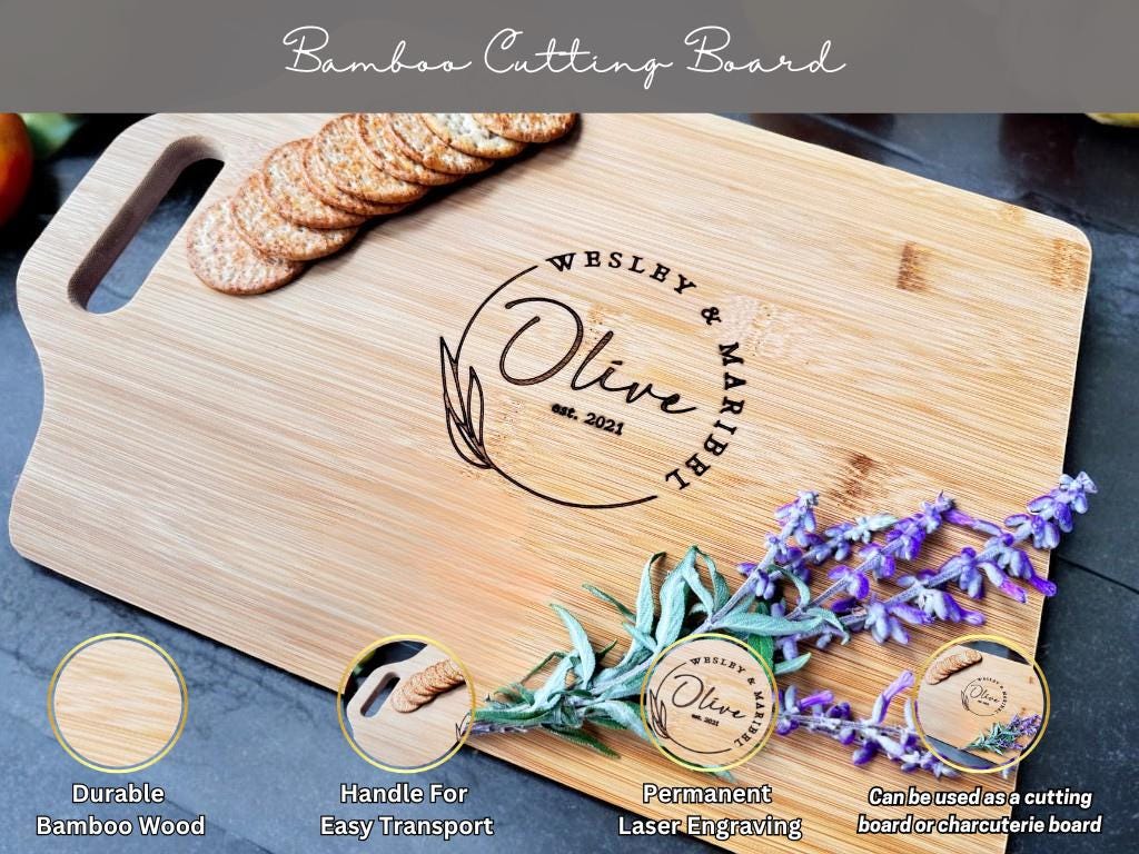 Personalized Cutting Board, Charcuterie Board, Unique Christmas Gift, Gifts for Wedding, Bridal Shower, Engraved Engagement Gift