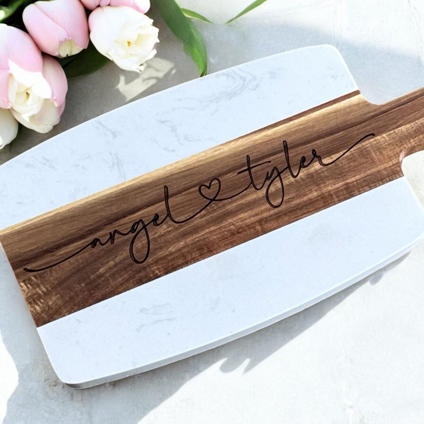 Marble Wood Charcuterie Board, Wedding Gift, Gift for Couple, Anniversary Gift, Housewarming Gift, Engagement Gift, Bridal Shower Gift