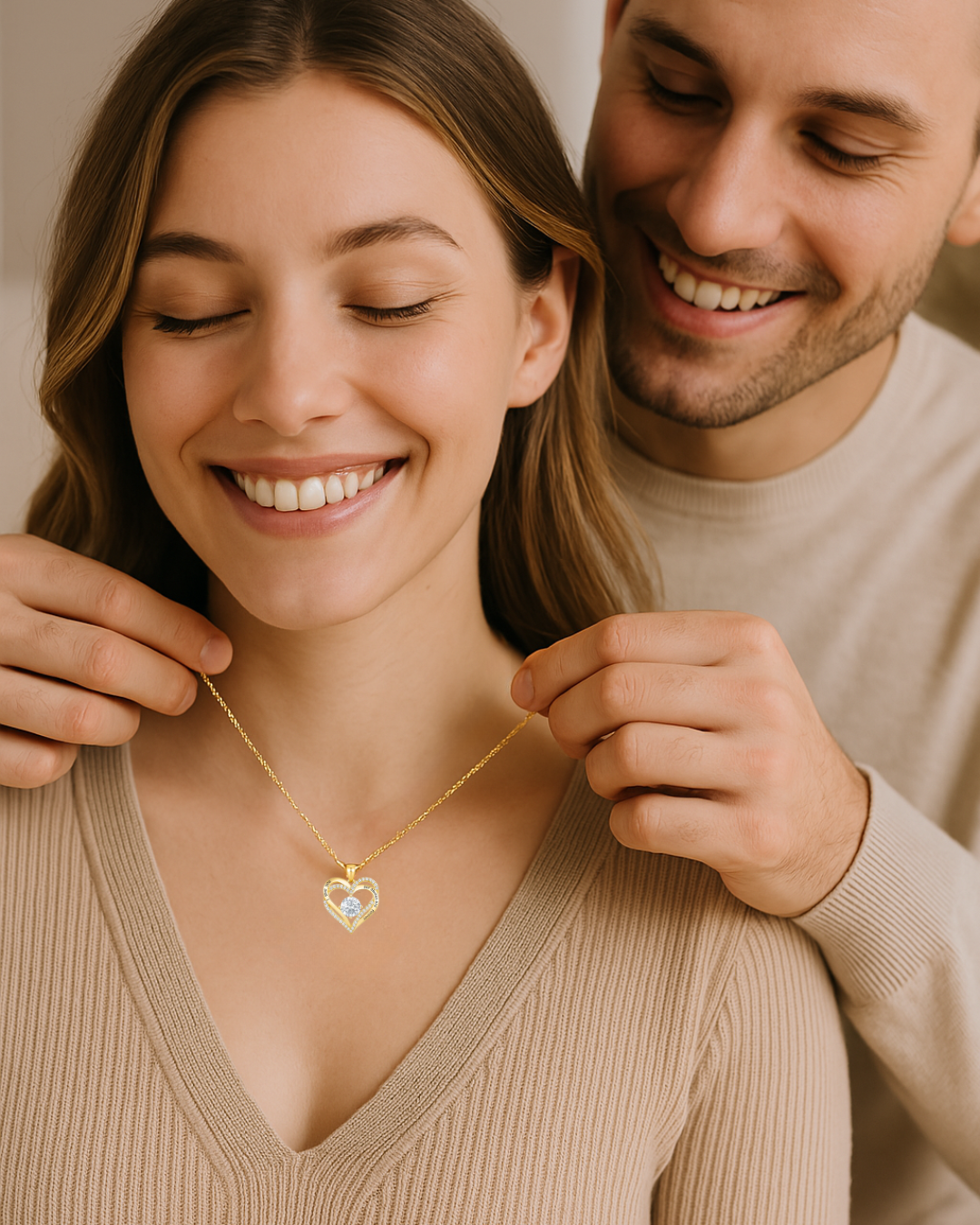 “I Love You for Always and Forever” Heart Necklace