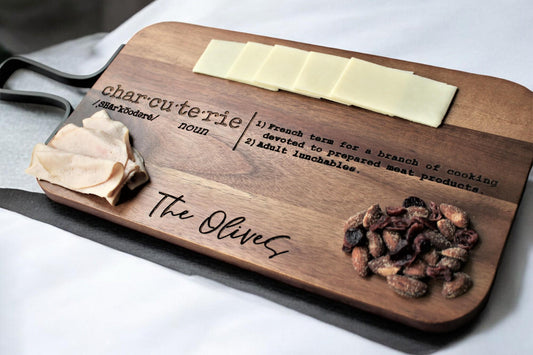 Personalized Charcuterie Cheese Serving Board with Handle Serving Tray Cheese Board Bread Board For Wedding Engagement Gift